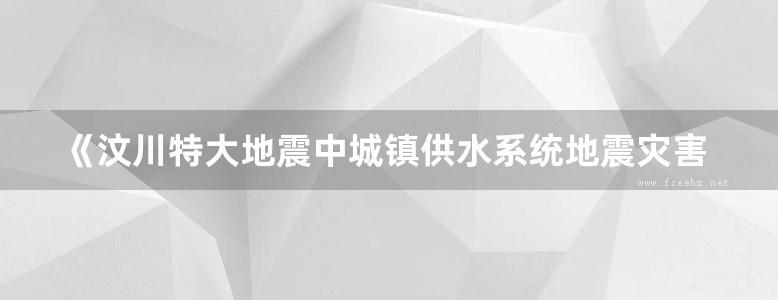 《汶川特大地震中城镇供水系统地震灾害与抗震救灾调查报告》刘遂庆等 编著2013年